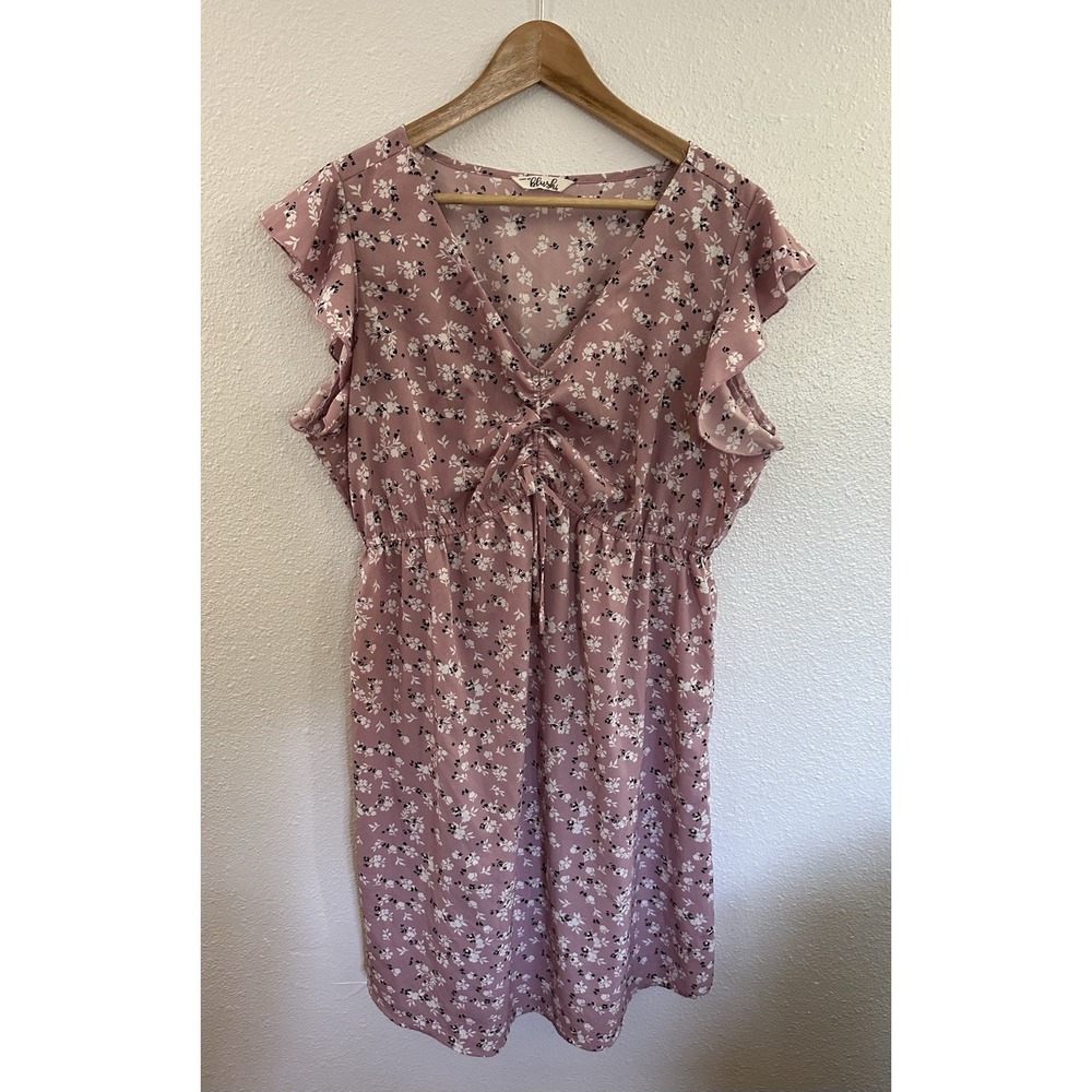 Hint Of Blush Dress‎ Womens Large Pastel Pink Floral